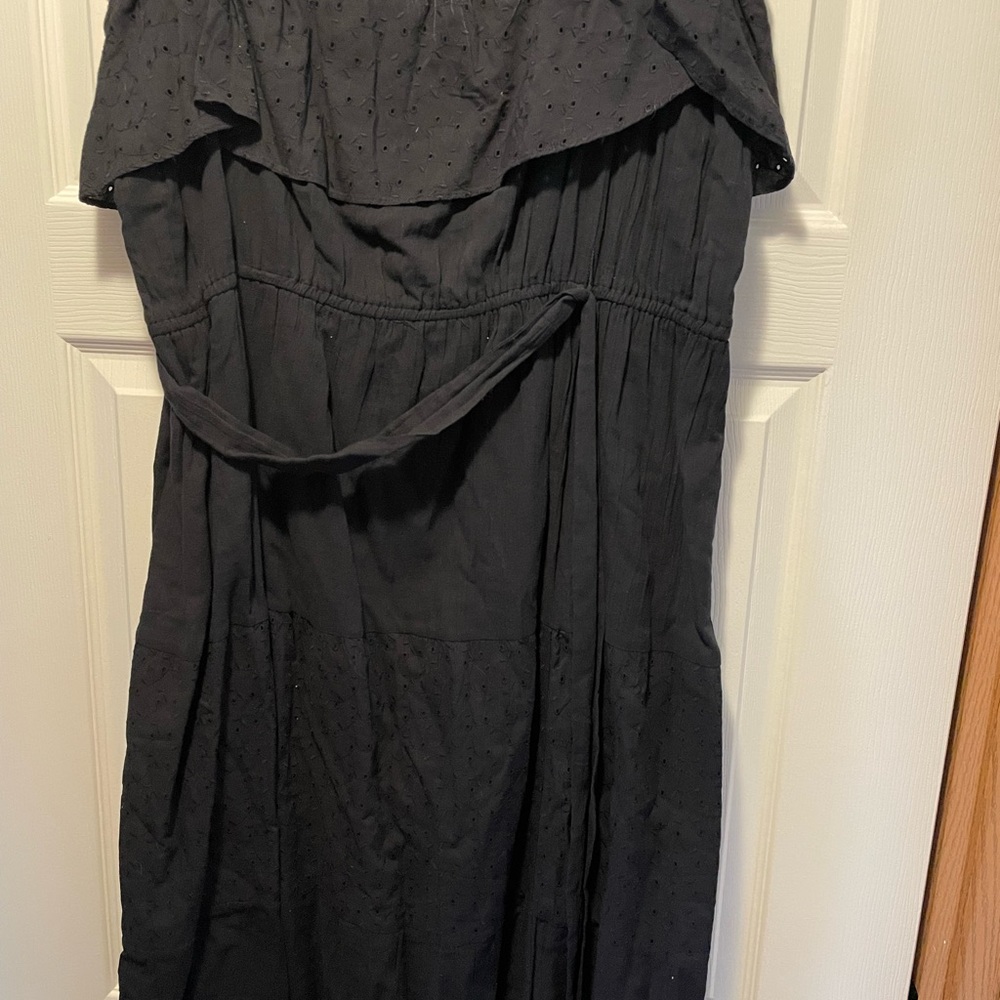 Sophia Vegara strapless eyelet maxi dress